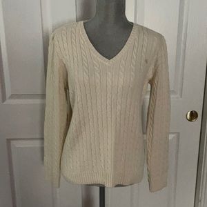 Lauren by Ralph Lauren Cable-Knit V-Neck Sweater
